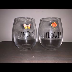 Rae Dunn pair of wine glasses